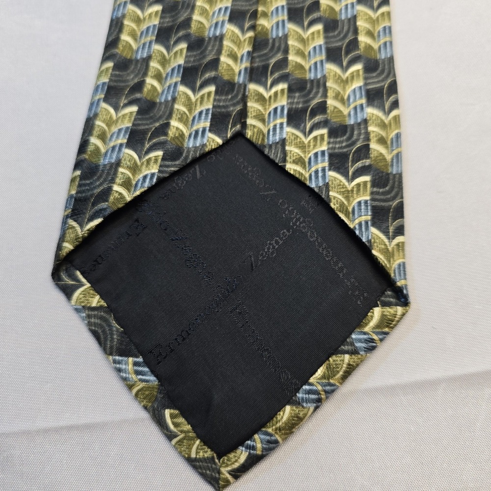 Ermenegildo Zegna Disegno Esculsivo Silk Tie 57.5x3.5 Geometric Design - Picture 8 of 9